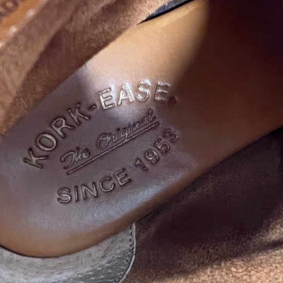 KORK EASE Brown Distressed Block Heel Boot with buckle & Side Zip Almond toe - Picture 3 of 10